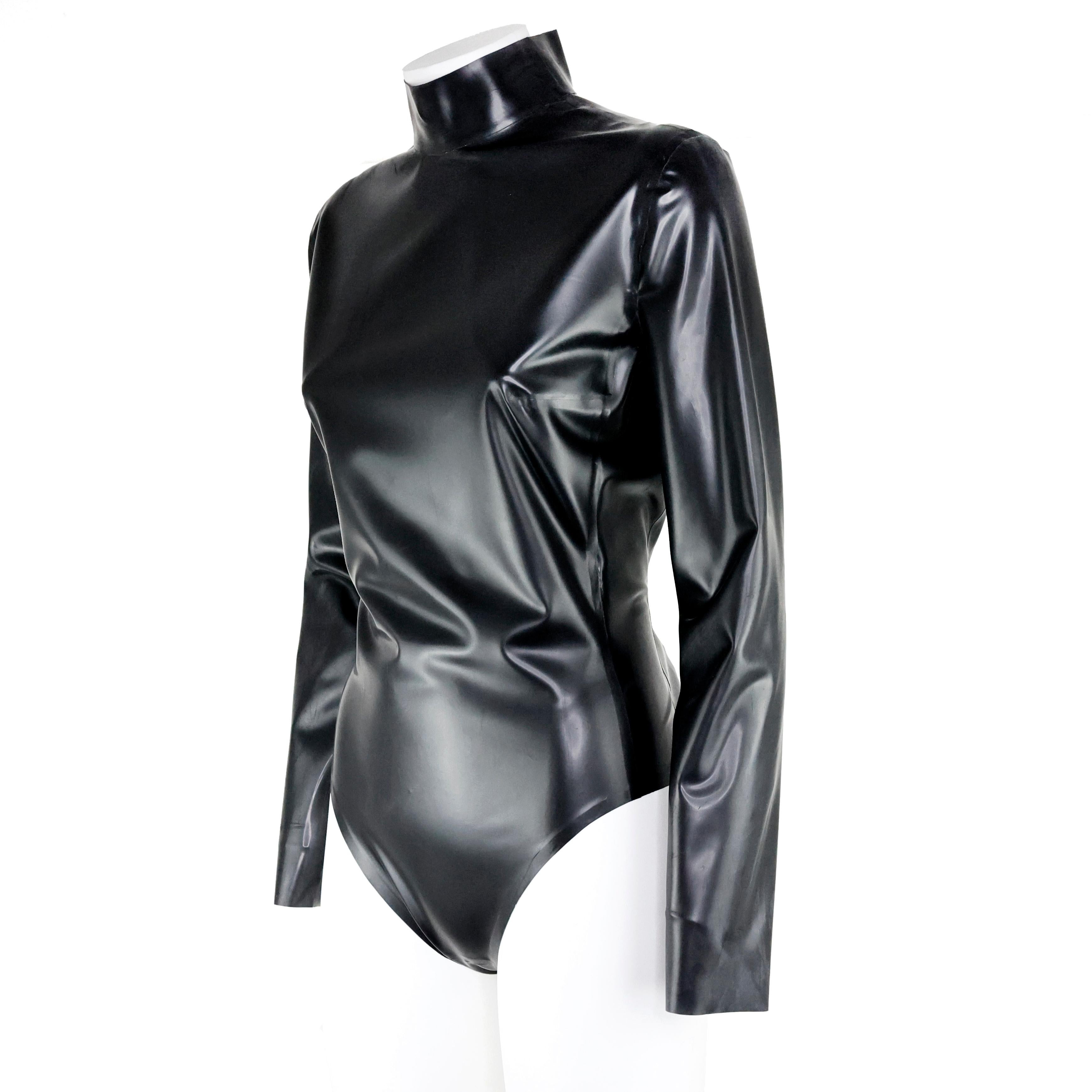 Women's Saint Laurent Fall/Winter 2020 Black Latex Bodysuit