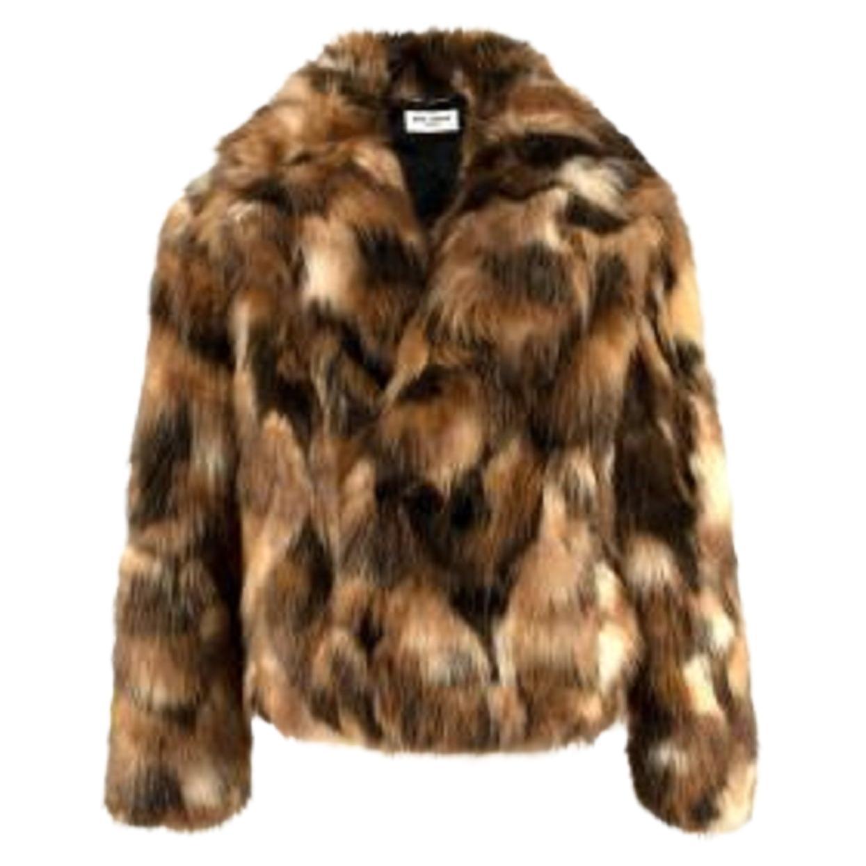 Saint Laurent Faux Fur Coat For Sale at 1stDibs