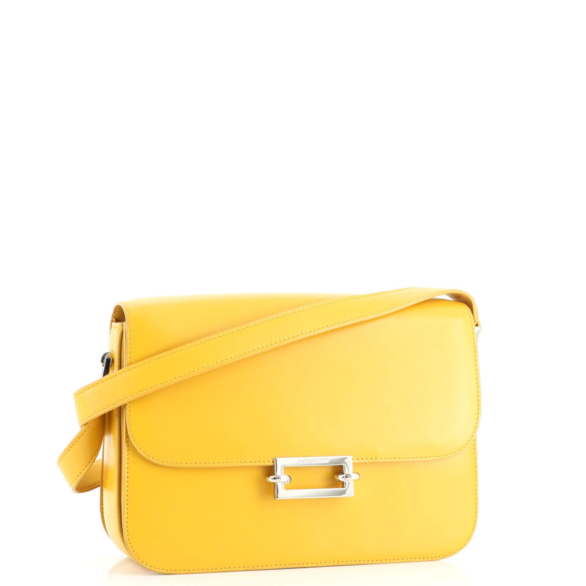 saint laurent fermoir leather shoulder bag