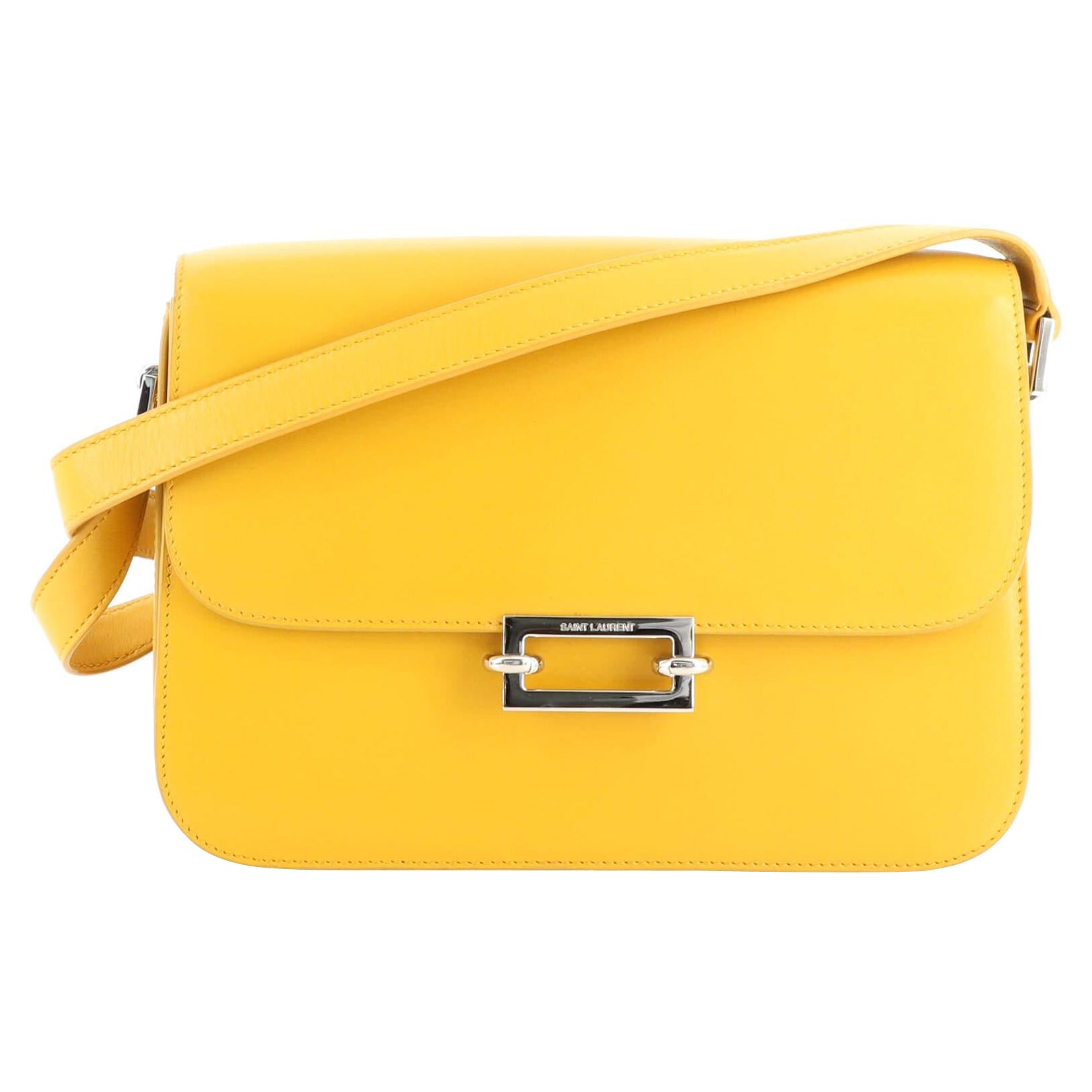 Saint Laurent Fermoir Flap Satchel Bag Leather