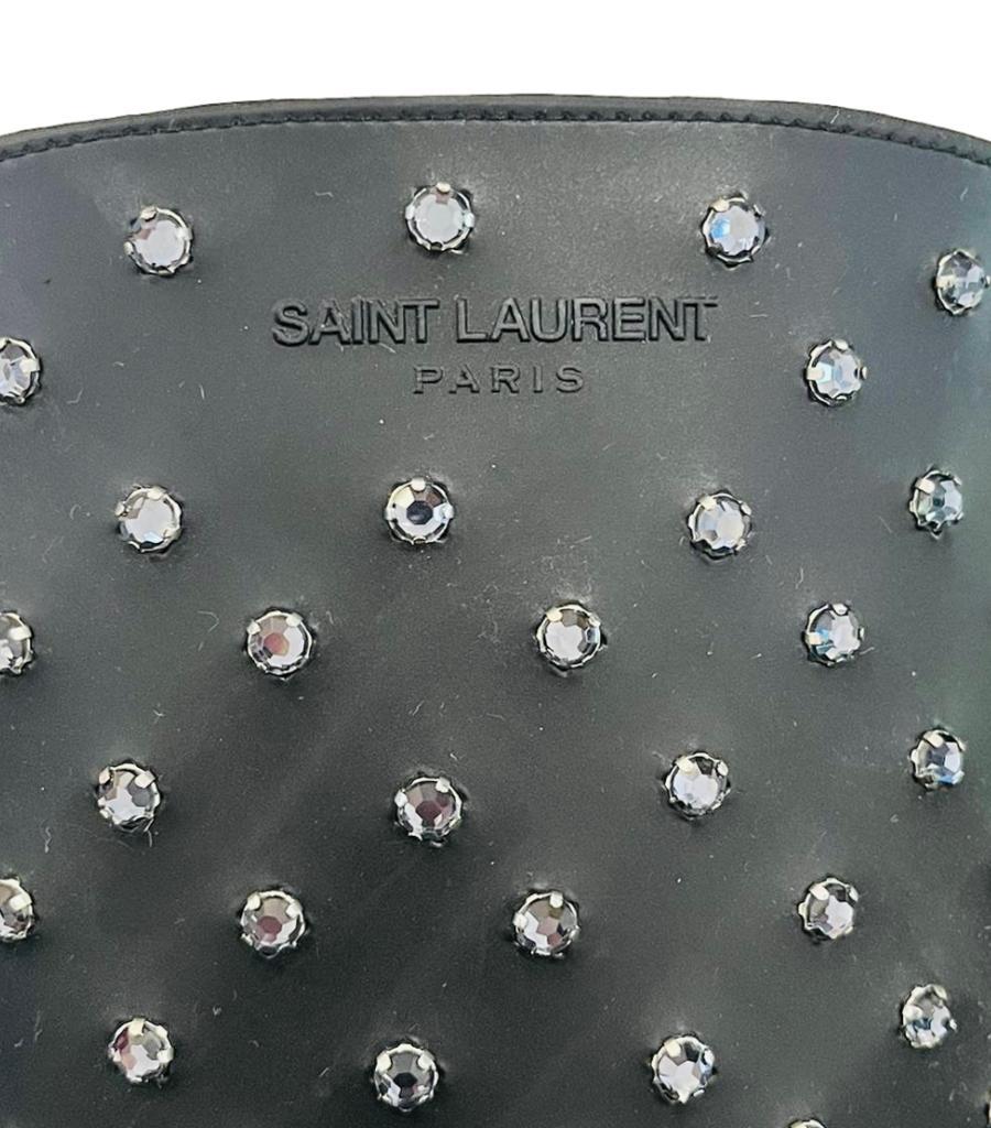 Saint Laurent Festival 25 Crystal Studded Rubber Rain Boots For Sale 2