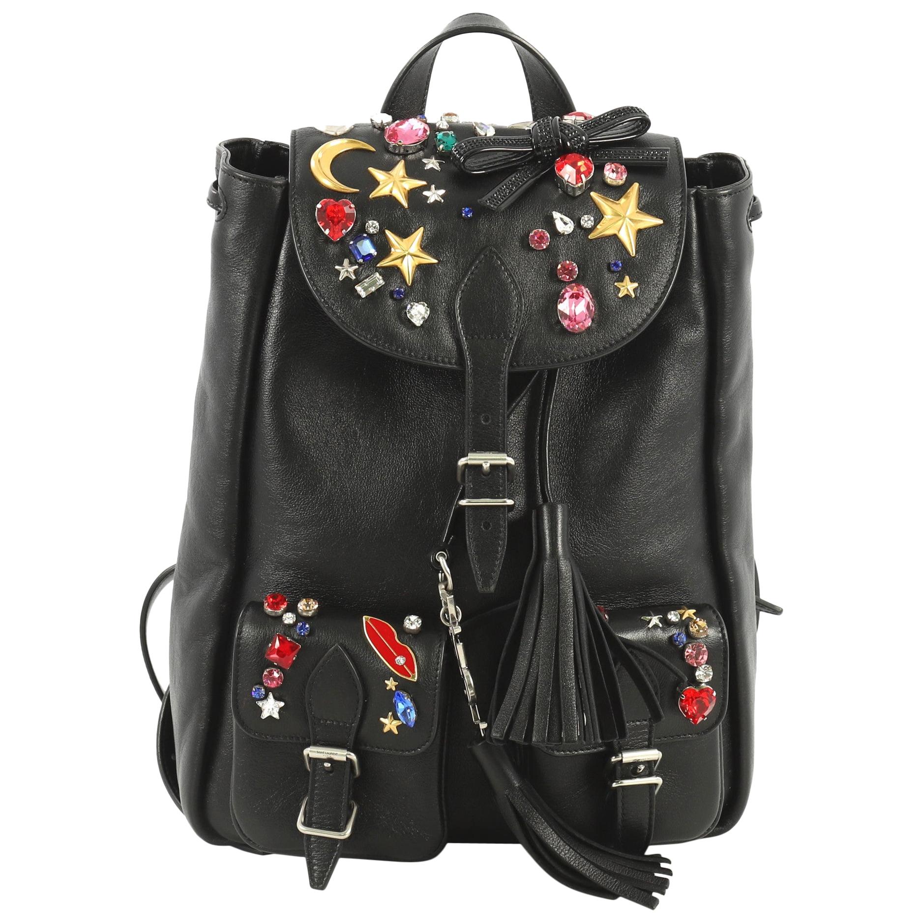 Saint Laurent Festival Backpack Embellished Leather Small