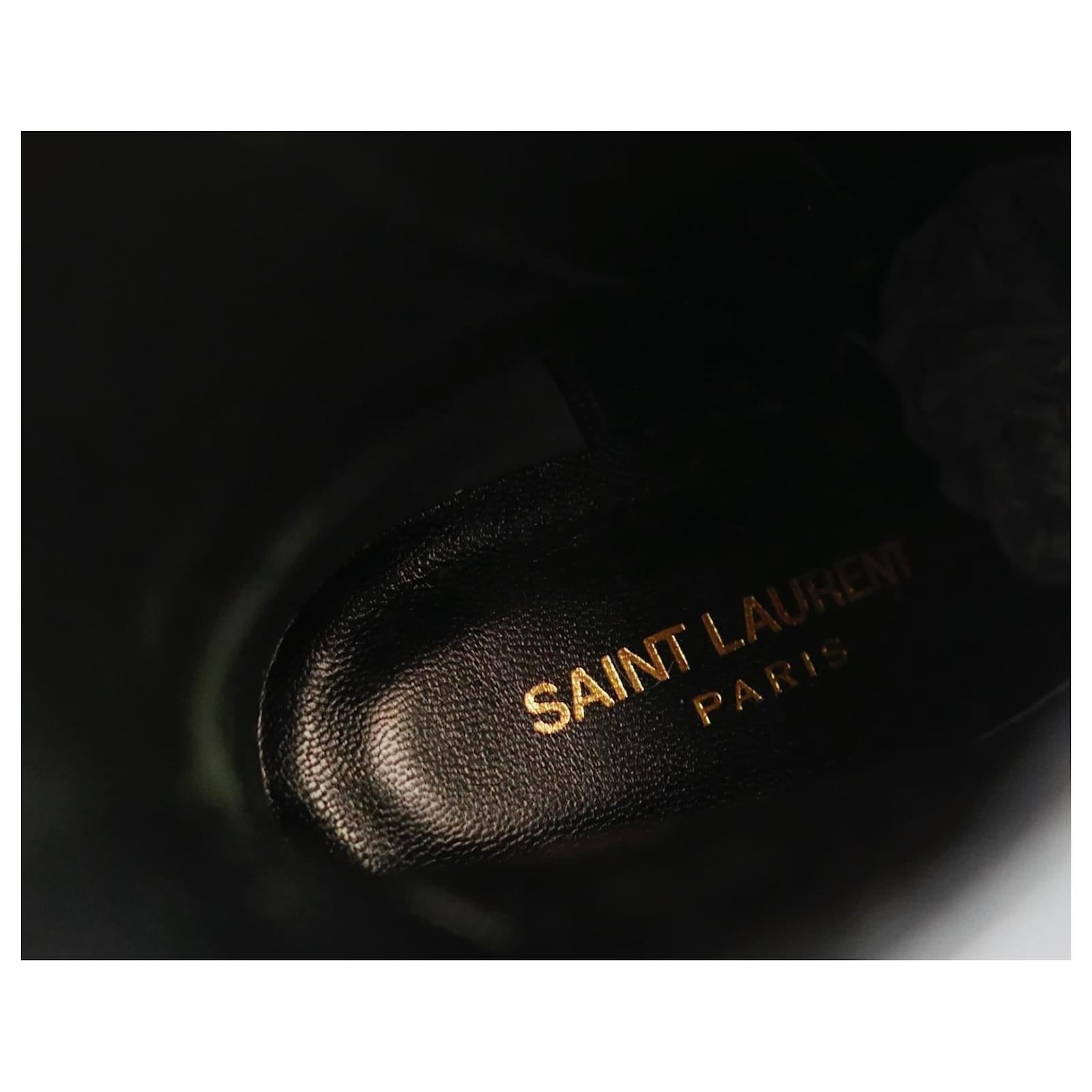 Saint Laurent Fetish 105 textured leather ankle boots  For Sale 3