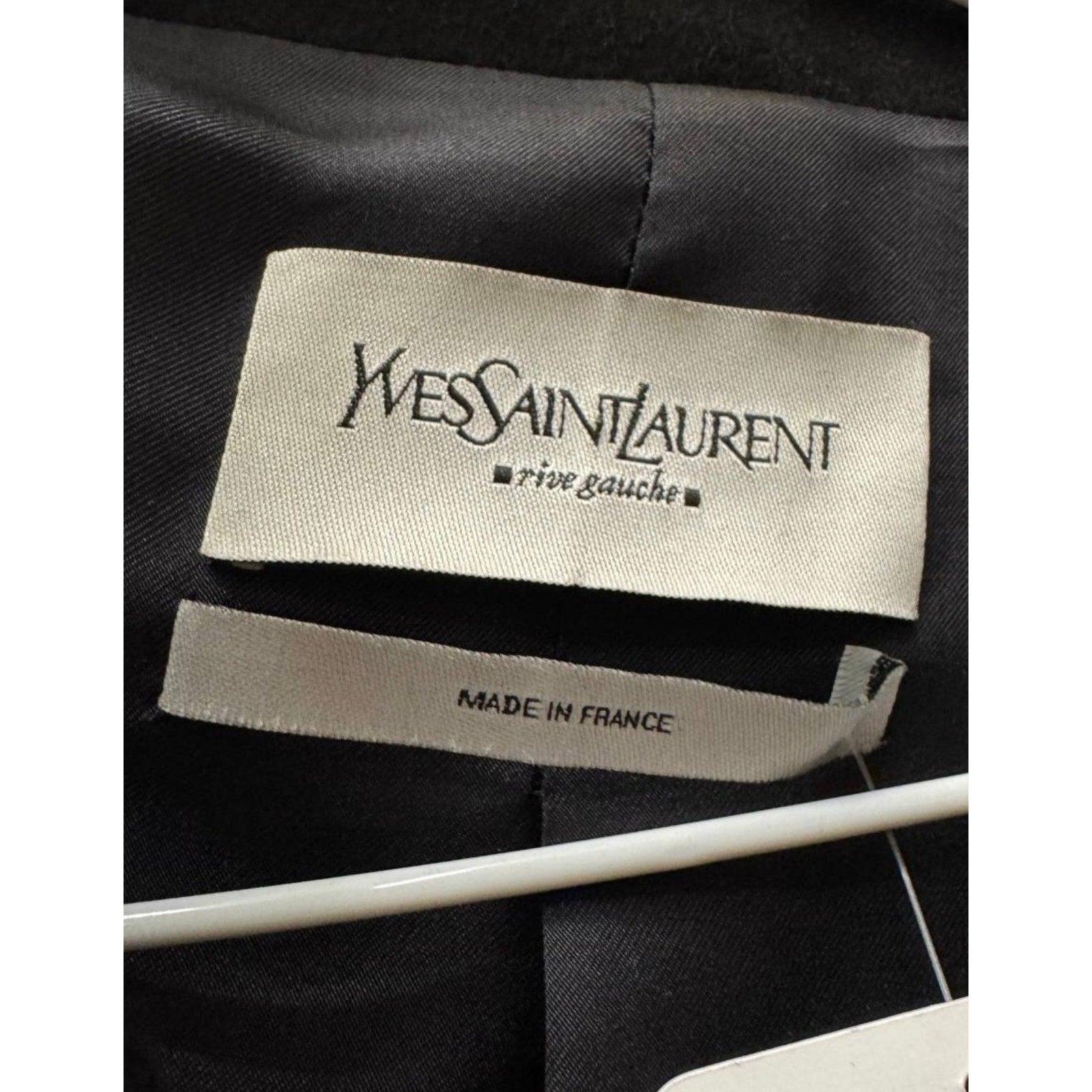 Saint Laurent Manteau ajusté en cachemire noir - Taille 36/S Pour femmes en vente