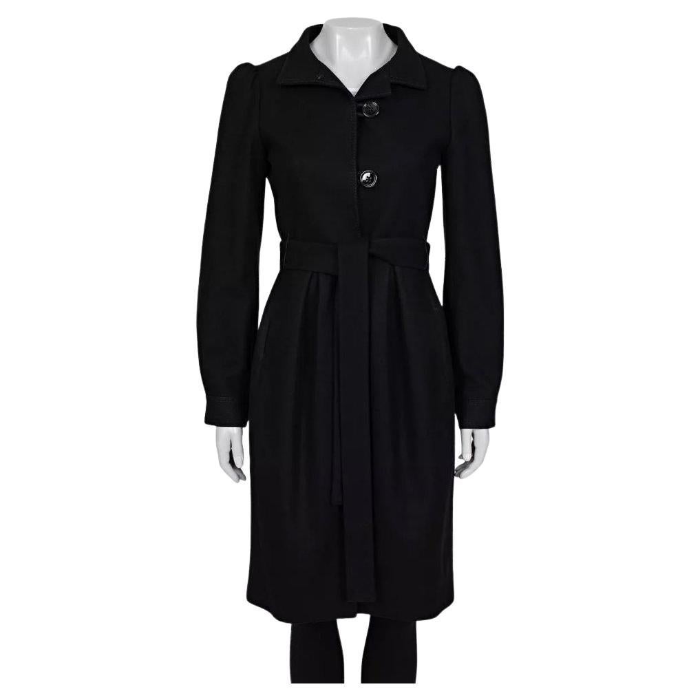 Saint Laurent Cappotto aderente in cashmere nero - Taglia 36/S