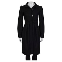 Saint Laurent Cappotto aderente in cashmere nero - Taglia 36/S