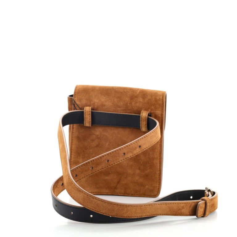 Saint Laurent Flap Belt Bag Suede Mini at 1stDibs