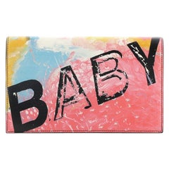 Saint Laurent Flap Clutch Printed Leather