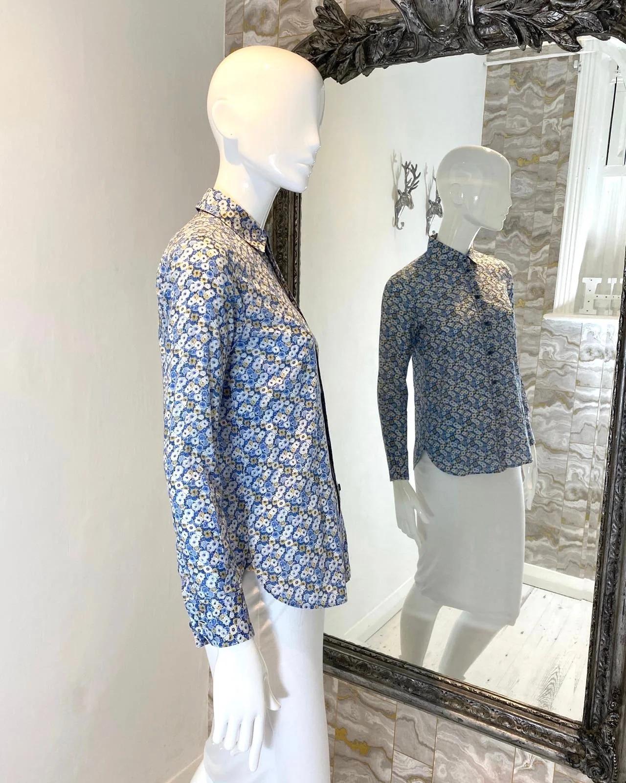 Saint Laurent Floral Cotton Shirt In Excellent Condition For Sale In London, GB