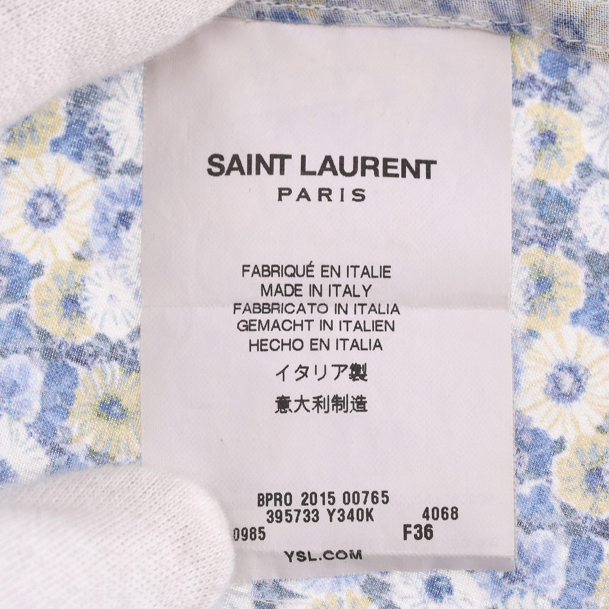 Saint Laurent Floral Cotton Shirt For Sale 2