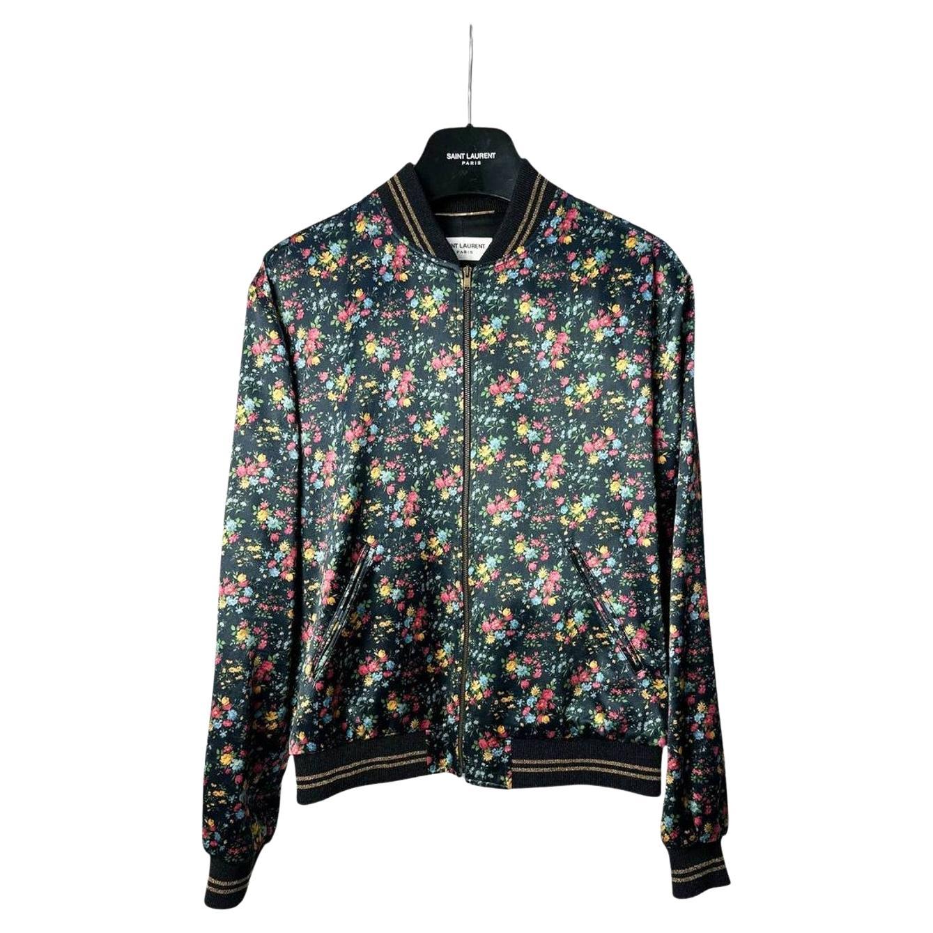 Saint Laurent Blumendruck Bomberjacke Sz.38 im Angebot