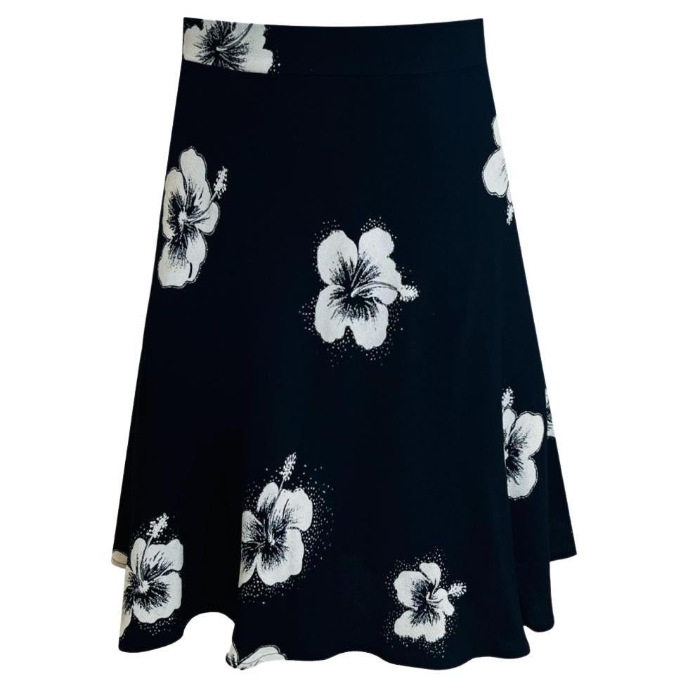 Saint Laurent Floral Print Skirt For Sale