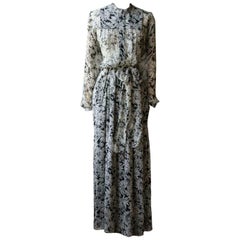 Saint Laurent Floral Printed Silk Maxi Dress