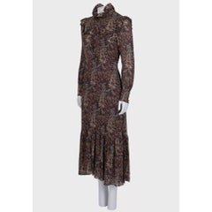 Saint Laurent Floral Viscose Silk Lined Button Dress Sz.38