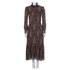 Saint Laurent Floral Viscose Silk Lined Button Dress Sz.38
