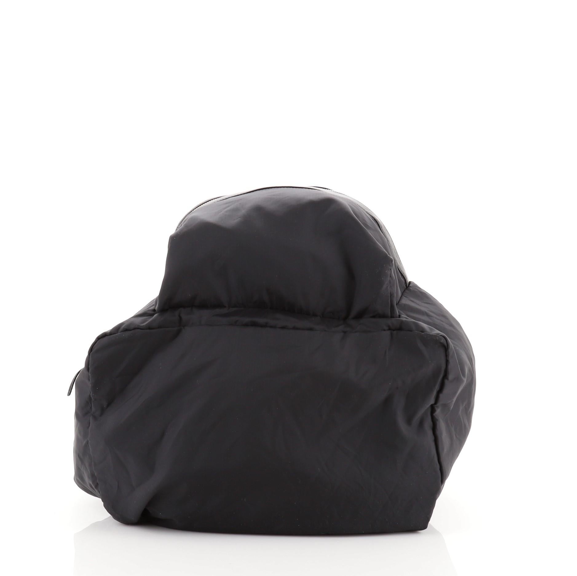Women's Saint Laurent Foldable City Backpack Nylon Medium Black For Sale