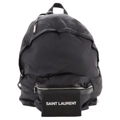 Saint Laurent Foldable City Backpack Nylon Medium Black