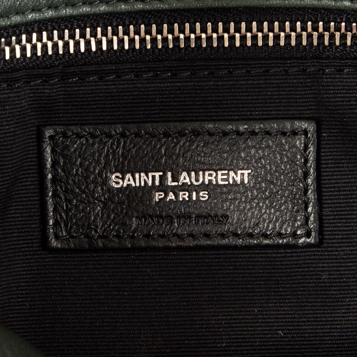 SAINT LAURENT forest green leather SMALL PUFFER Shoulder Bag In Excellent Condition In Zürich, CH