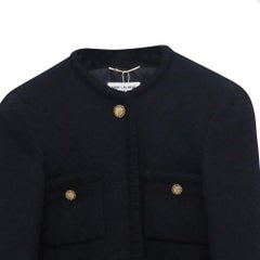 Saint Laurent Four-Pocket Tweed Blazer in Black Wool