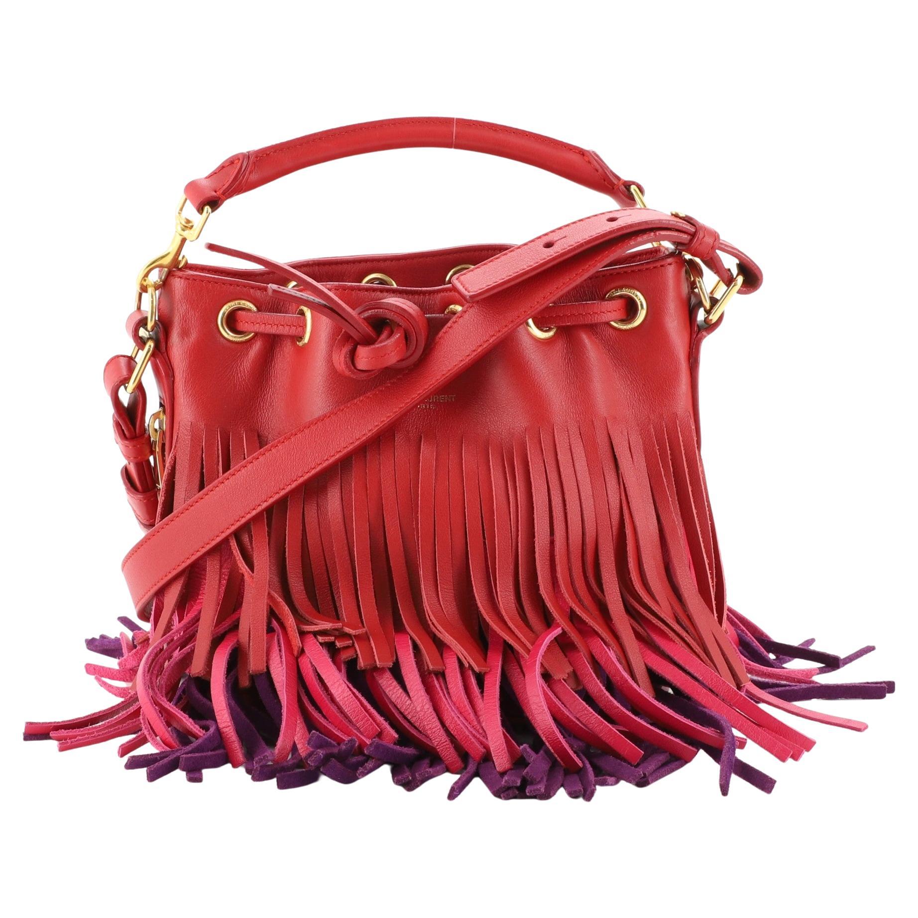 Saint Laurent Fringe Emmanuelle Bucket 