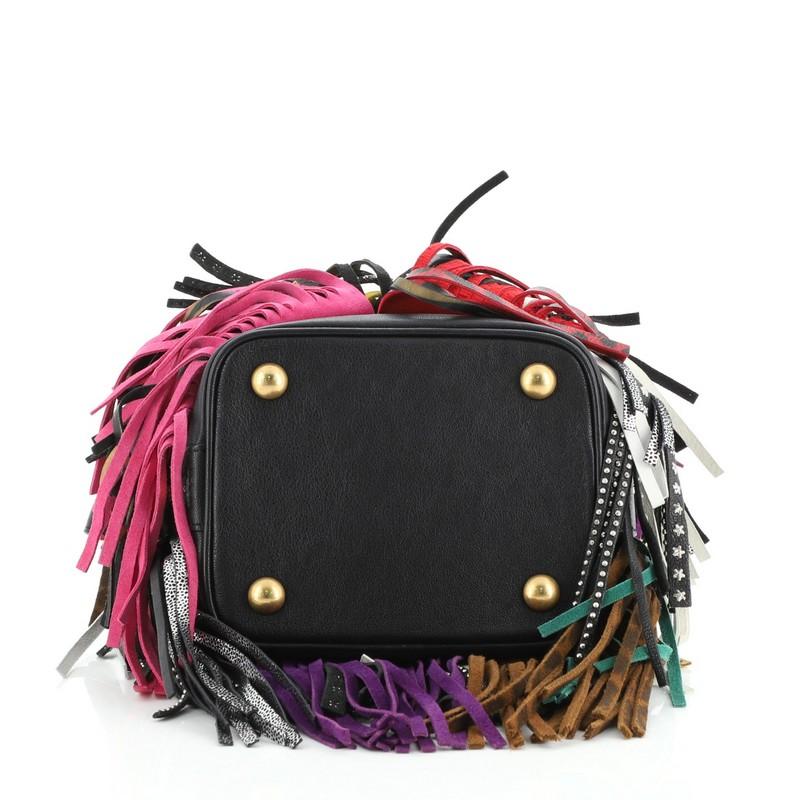 Saint Laurent Fransen Emmanuelle Bucket Bag Multicolor Leder Klein für Damen oder Herren