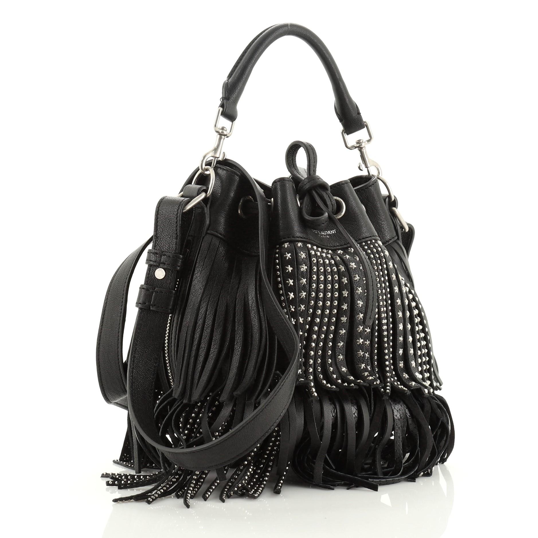 ysl emmanuelle fringe bucket bag