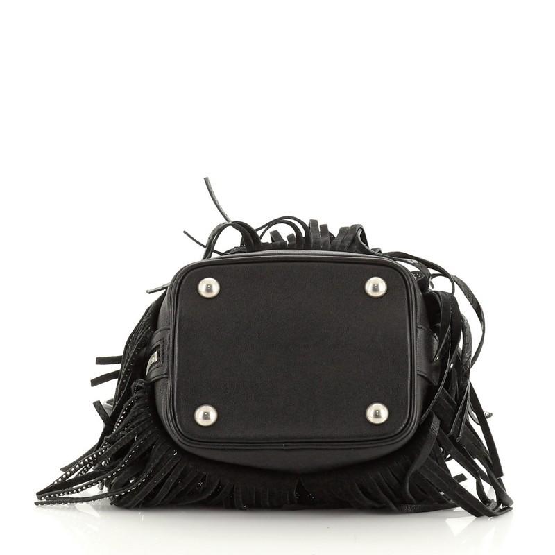 saint laurent emmanuelle fringe bucket bag