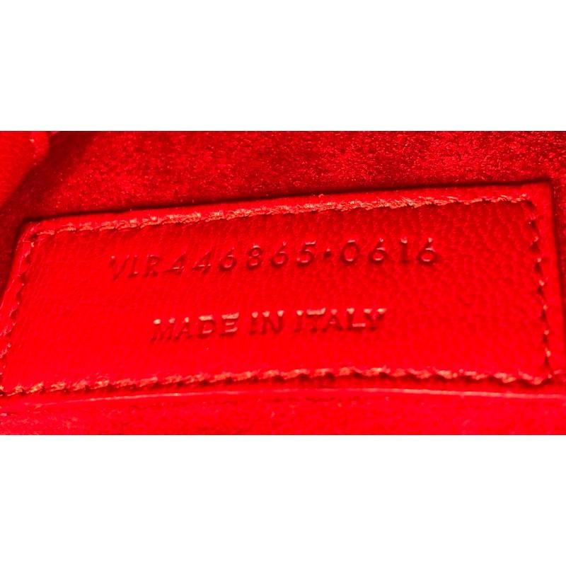 Red Saint Laurent Fringe Love Heart Chain Bag Suede Small