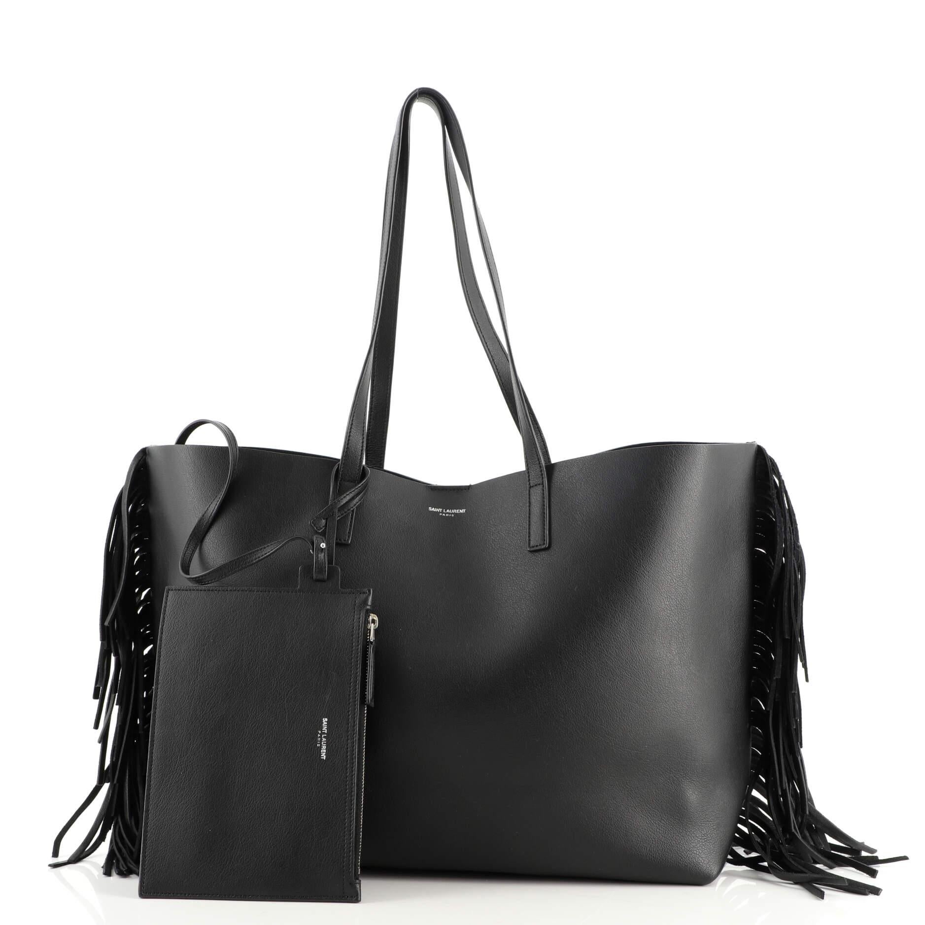 Saint Laurent Fransen Shopper Tote Leder groB bei 1stDibs ysl shopper gebraucht yves saint laurent tasche gebraucht ysl tasche gebraucht
