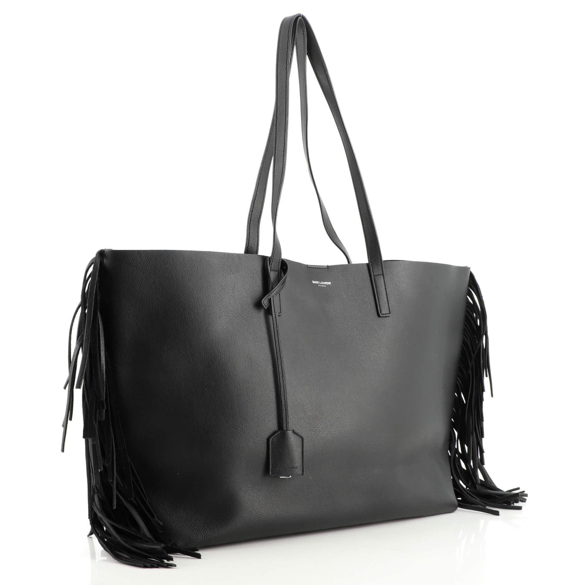 Saint Laurent - Fourre-tout en cuir à franges - Large Bon état à NY, NY
