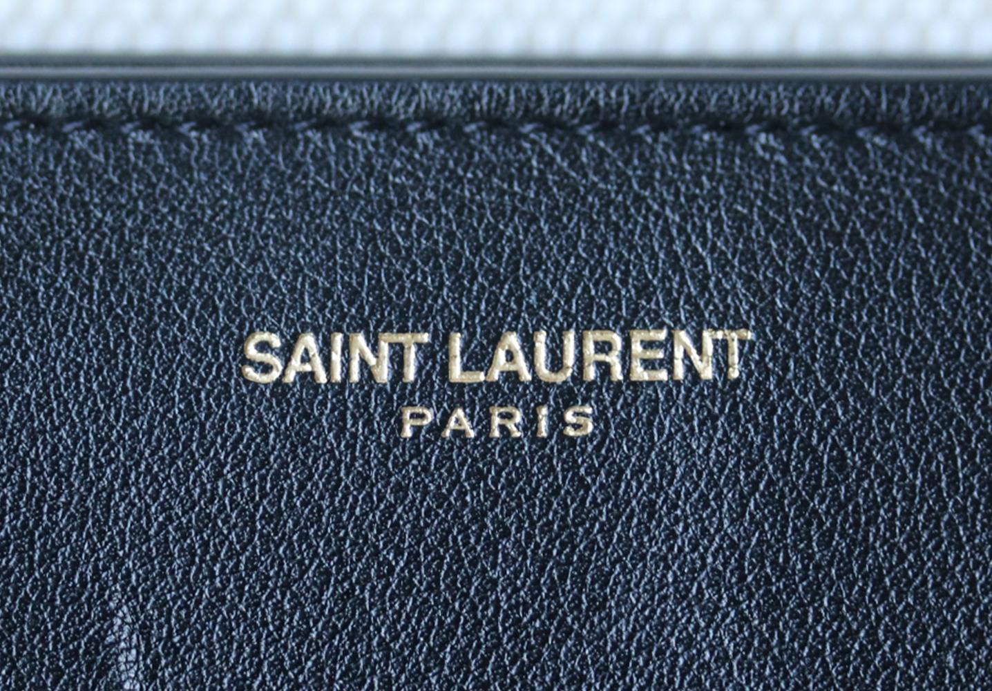 Black Saint Laurent Fringed Leather Clutch 