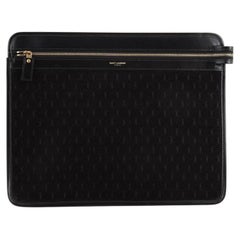 saint laurent document case Saint Laurent Front Zip Document Case Monogram All Over Suede Large