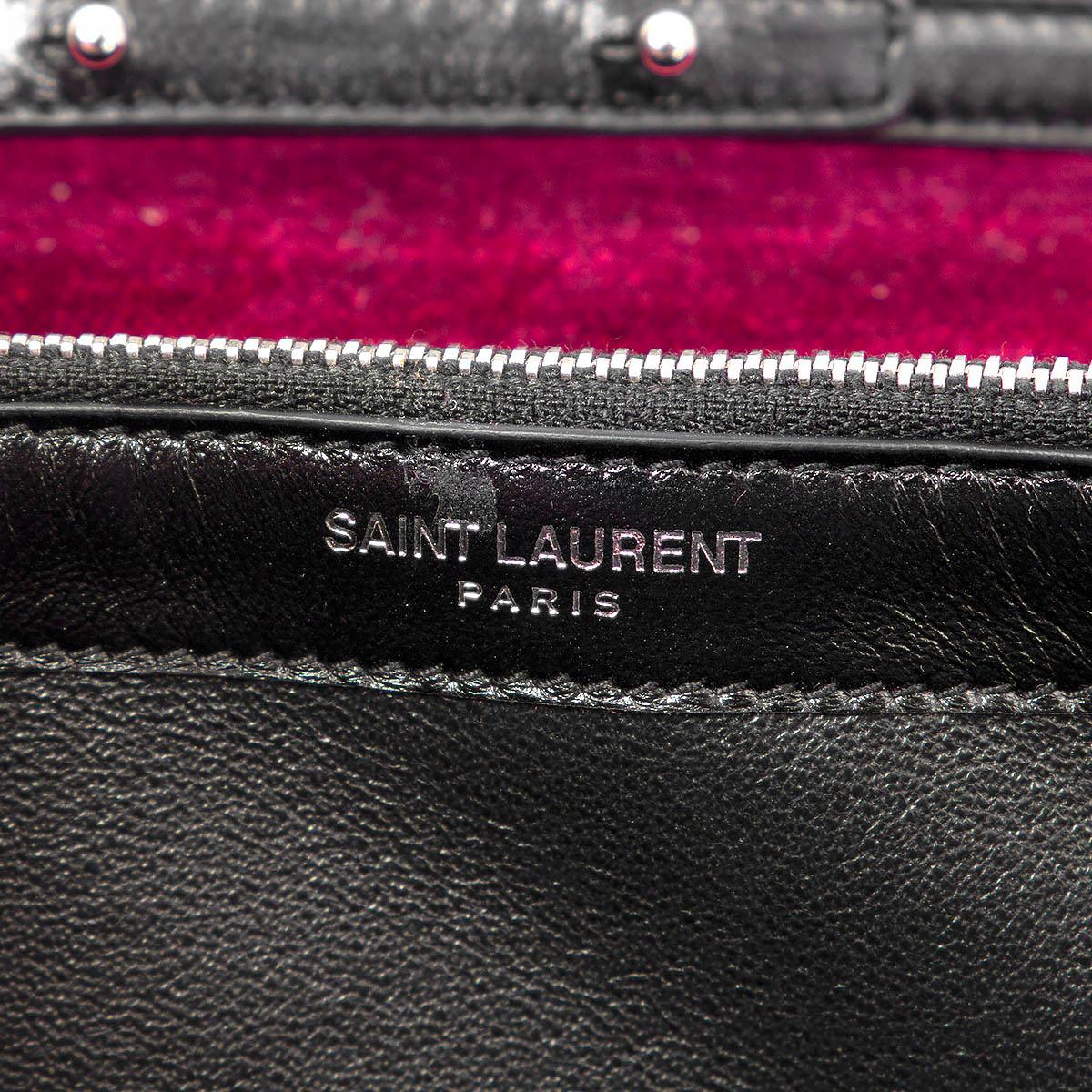 Women's SAINT LAURENT fuchsia pink VELVET KATE WALLET ON CHAIN Shoulde Bag WOC For Sale
