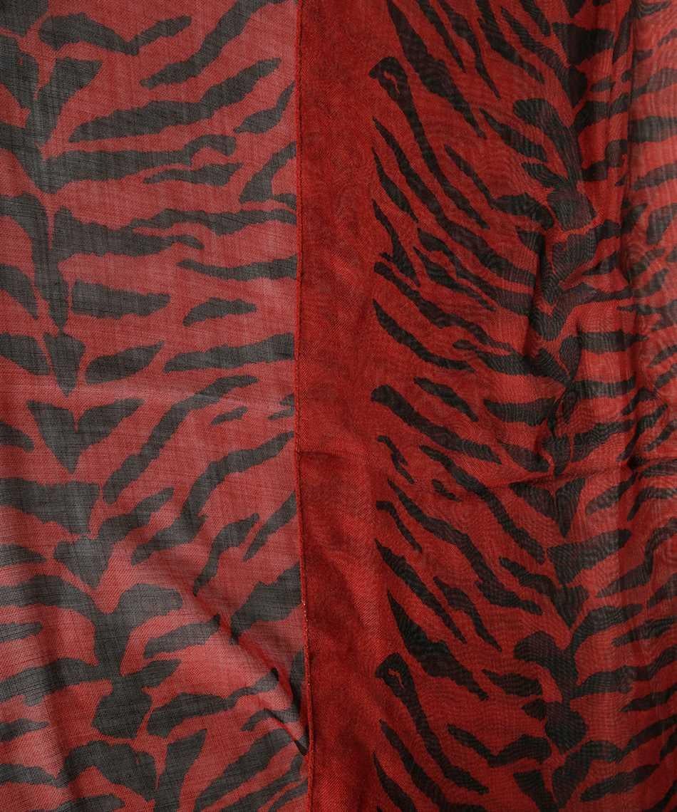 Women's Saint Laurent FW19 Thin Cashmere Large Square Red & Black Zebra Scarf