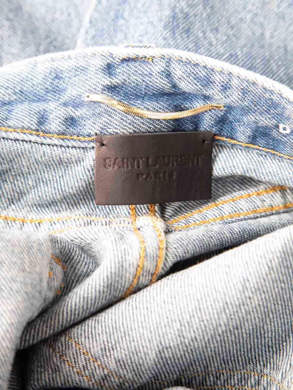 Saint Laurent FW23 Blue Denim Slim Jeans Size S For Sale 2