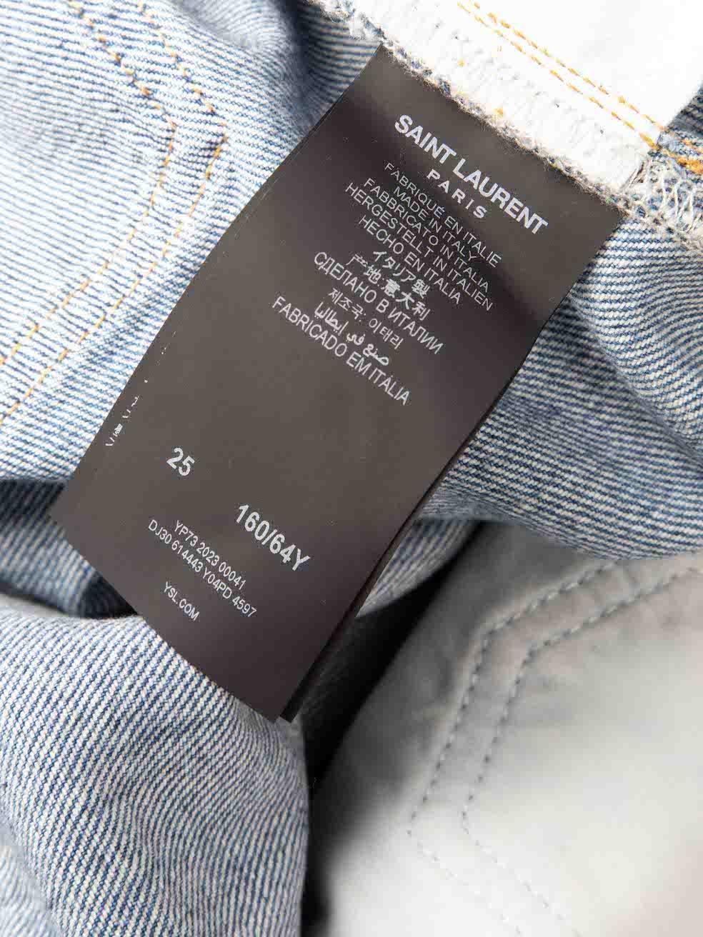 Saint Laurent FW23 Blue Denim Slim Jeans Size S For Sale 4