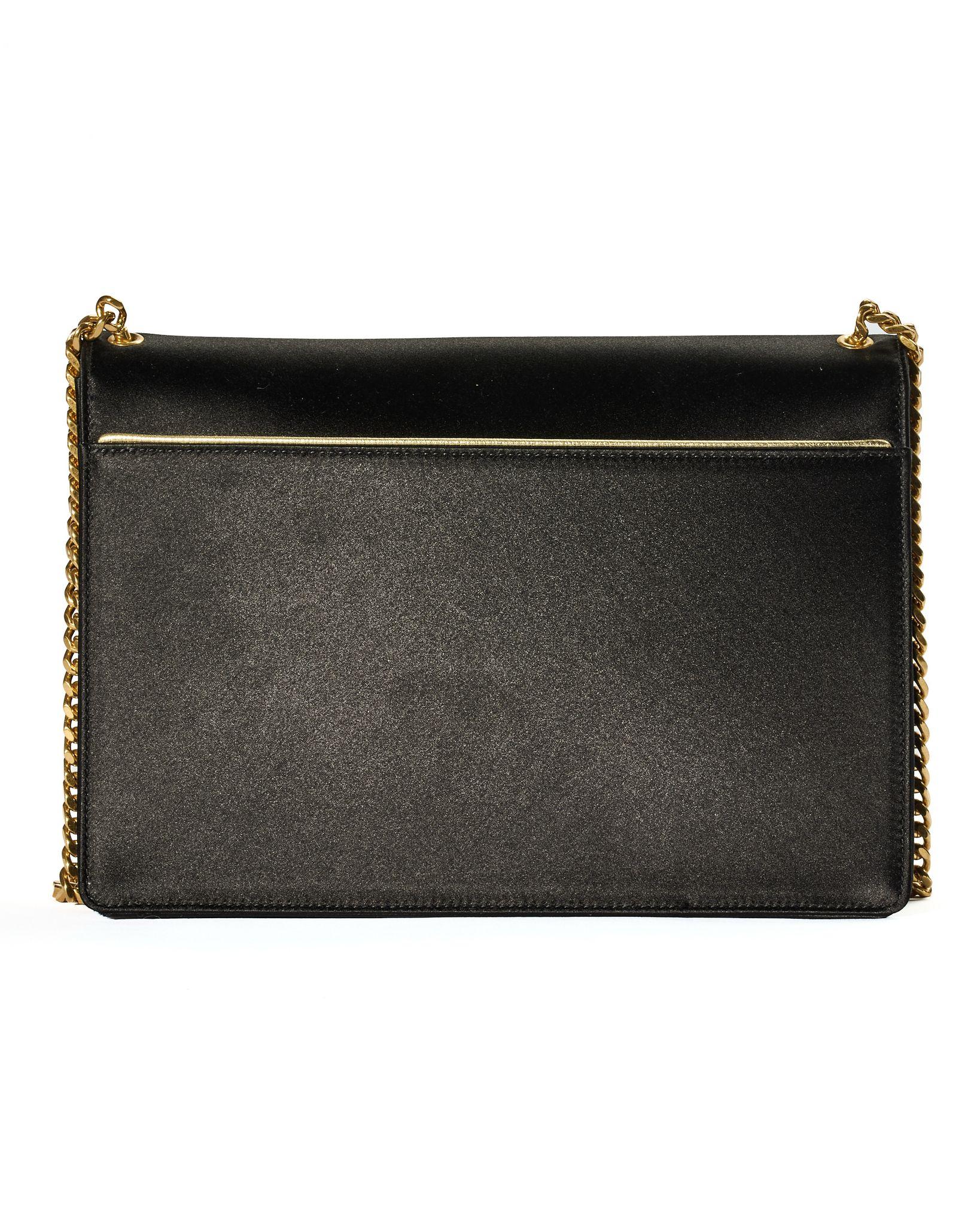 Saint Laurent Gaby Chain Medium Black Satin en vente 6