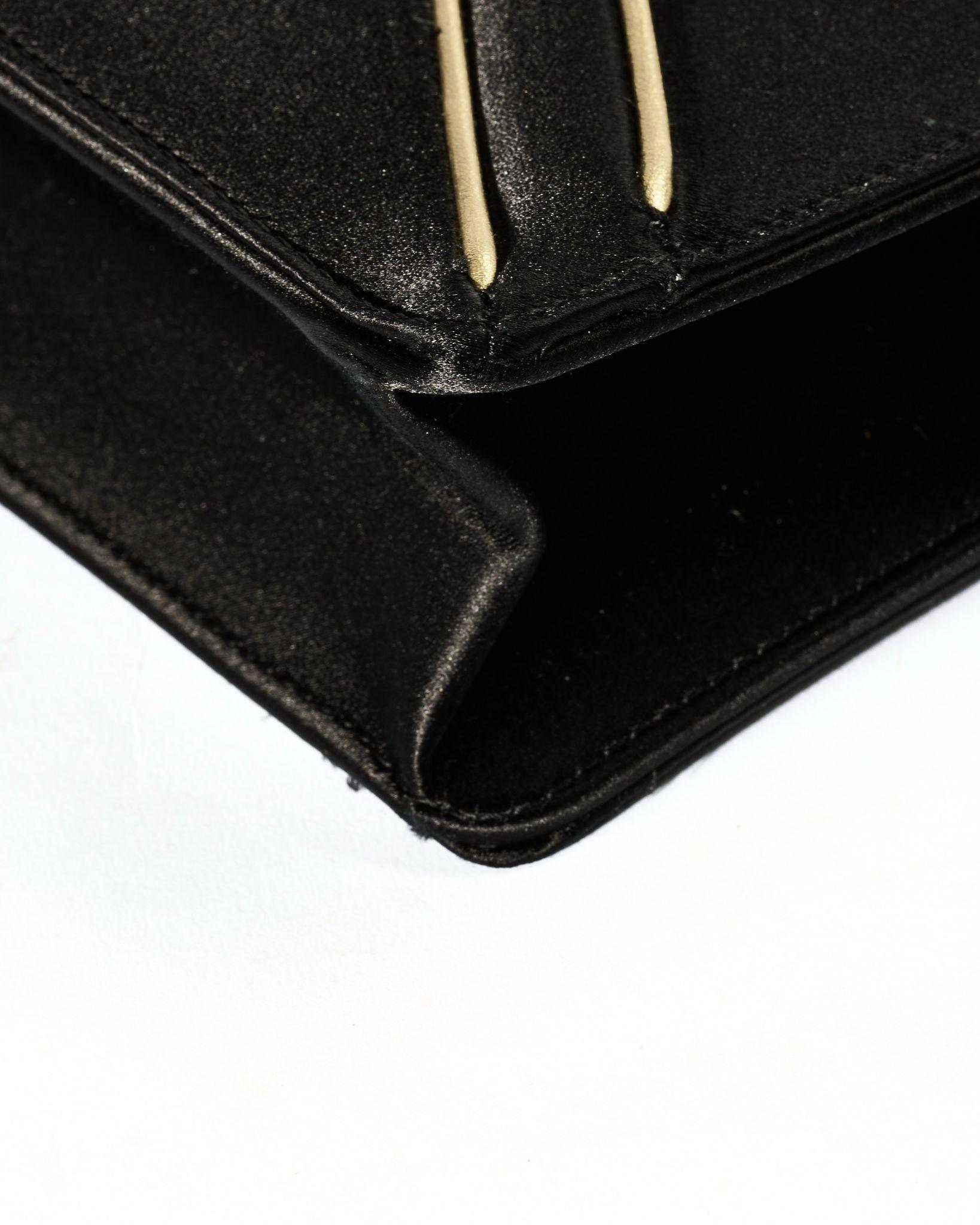 Saint Laurent Gaby Chain Medium Black Satin en vente 2