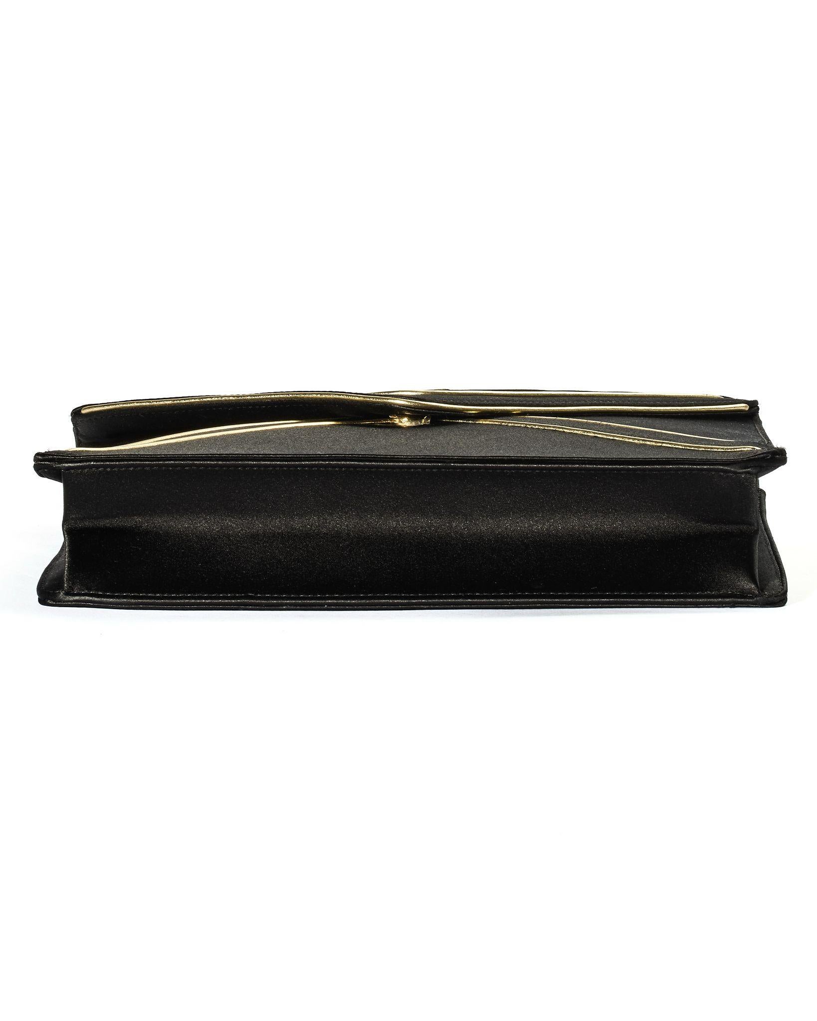 Saint Laurent Gaby Chain Medium Black Satin en vente 3