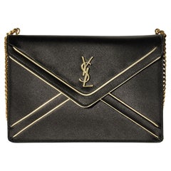 Saint Laurent Gaby Chain Medium Black Satin