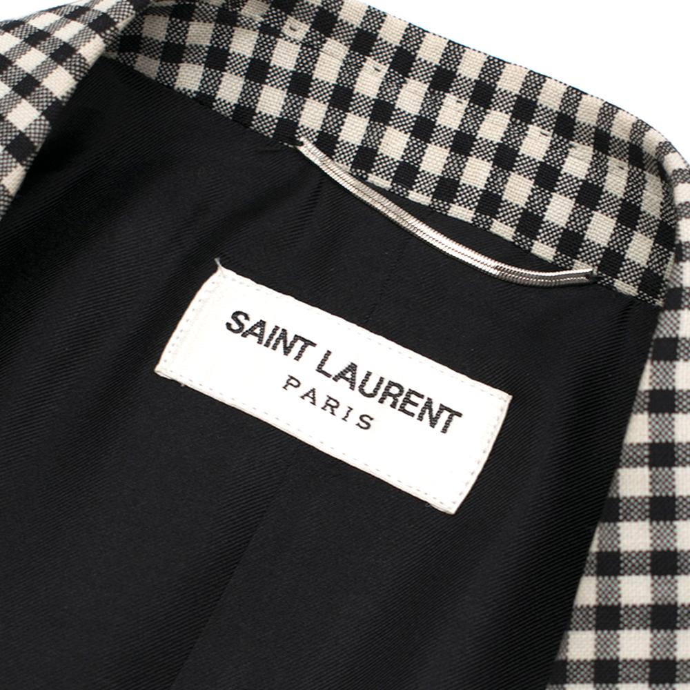 Saint Laurent Gingham Double Breasted Mohair Blend Blazer - Size XS EU 44 1