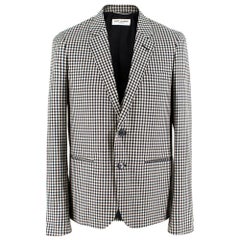 Saint Laurent Gingham Double Breasted Mohair Blend Blazer - Size XS EU 44