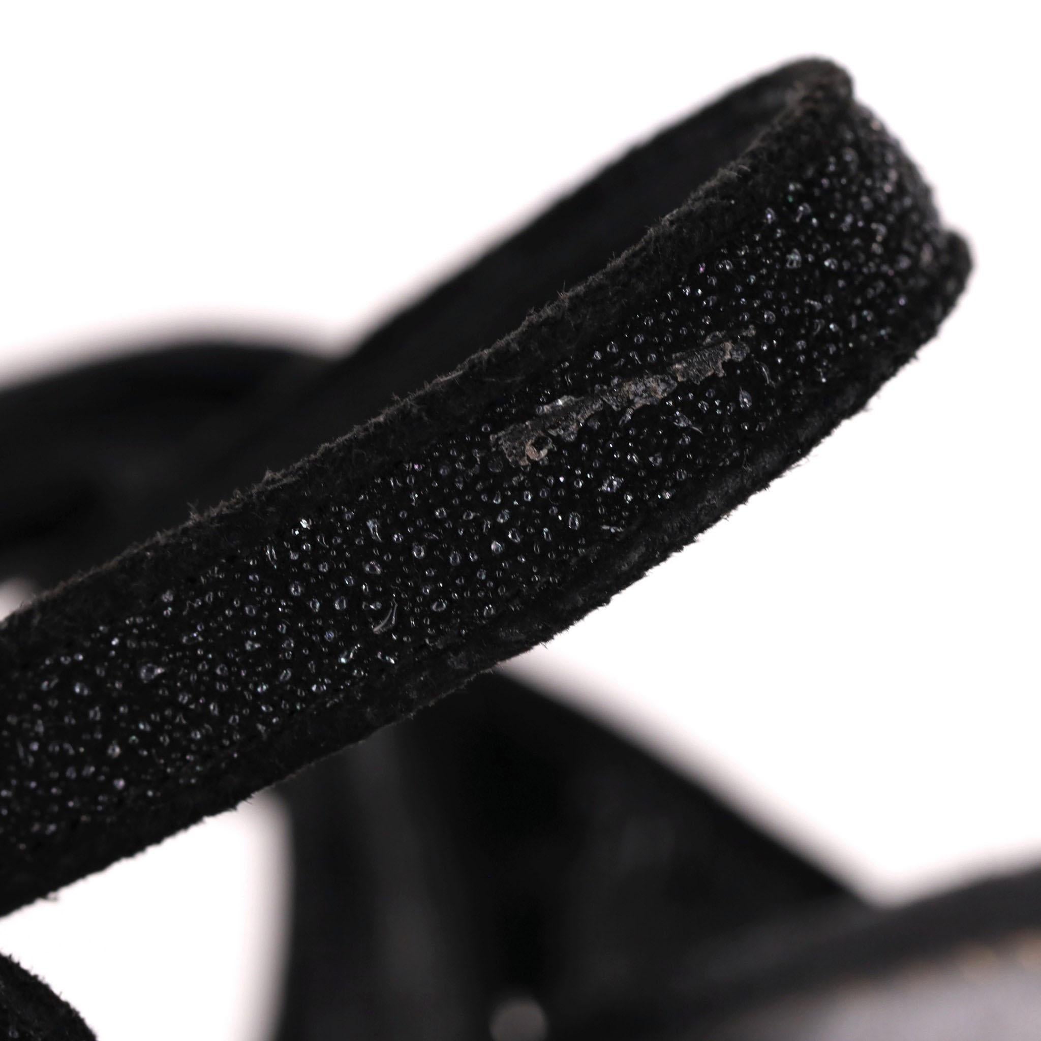 Saint Laurent Glitter Calfskin Tribute Platform Sandals For Sale 5