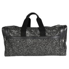 Saint Laurent Glitter Canvas & Black Leather City Gym Duffle Bag