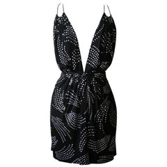Saint Laurent Glitter Deep-V Mini Dress 