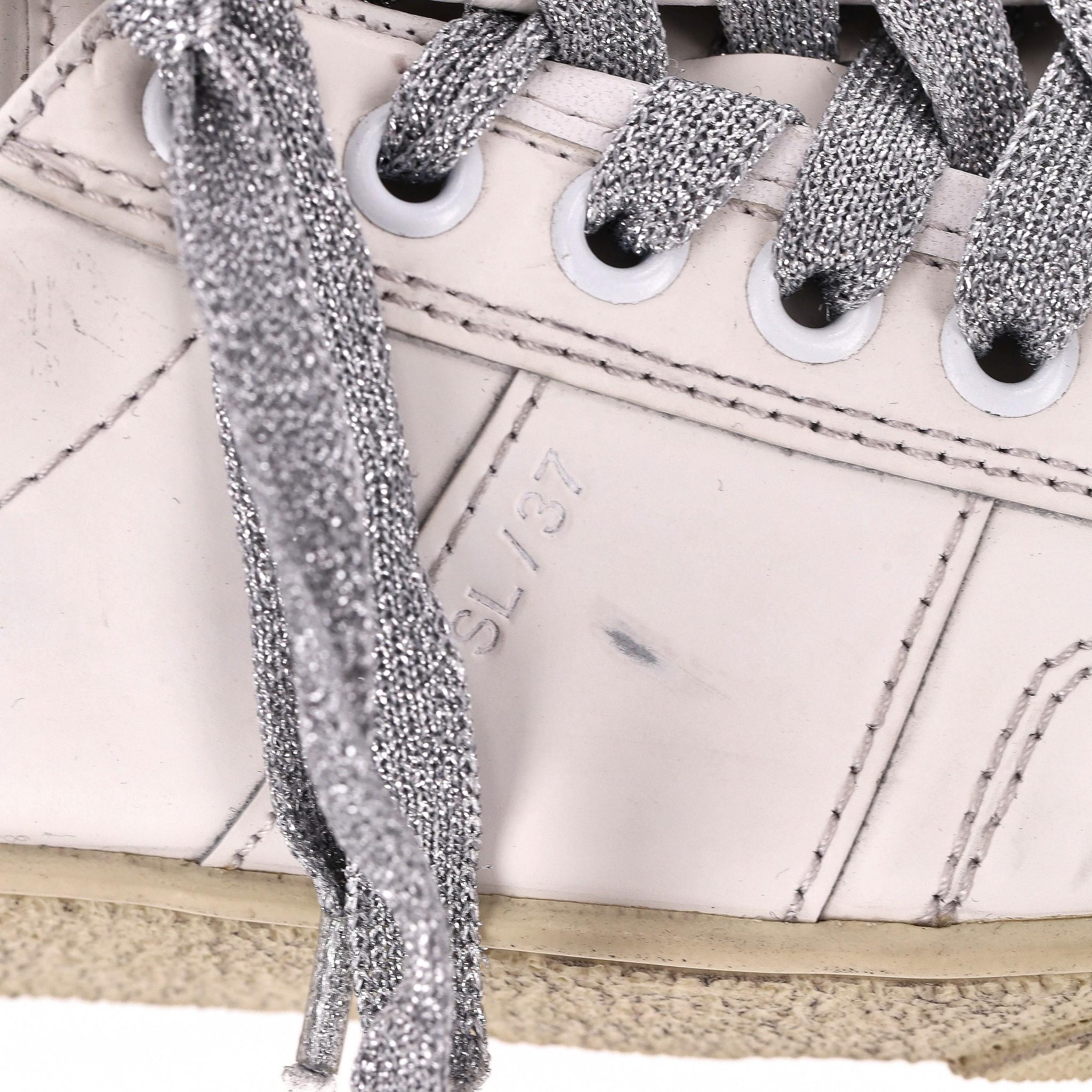 Saint Laurent Glitter Detailed Leather Sneakers For Sale 1