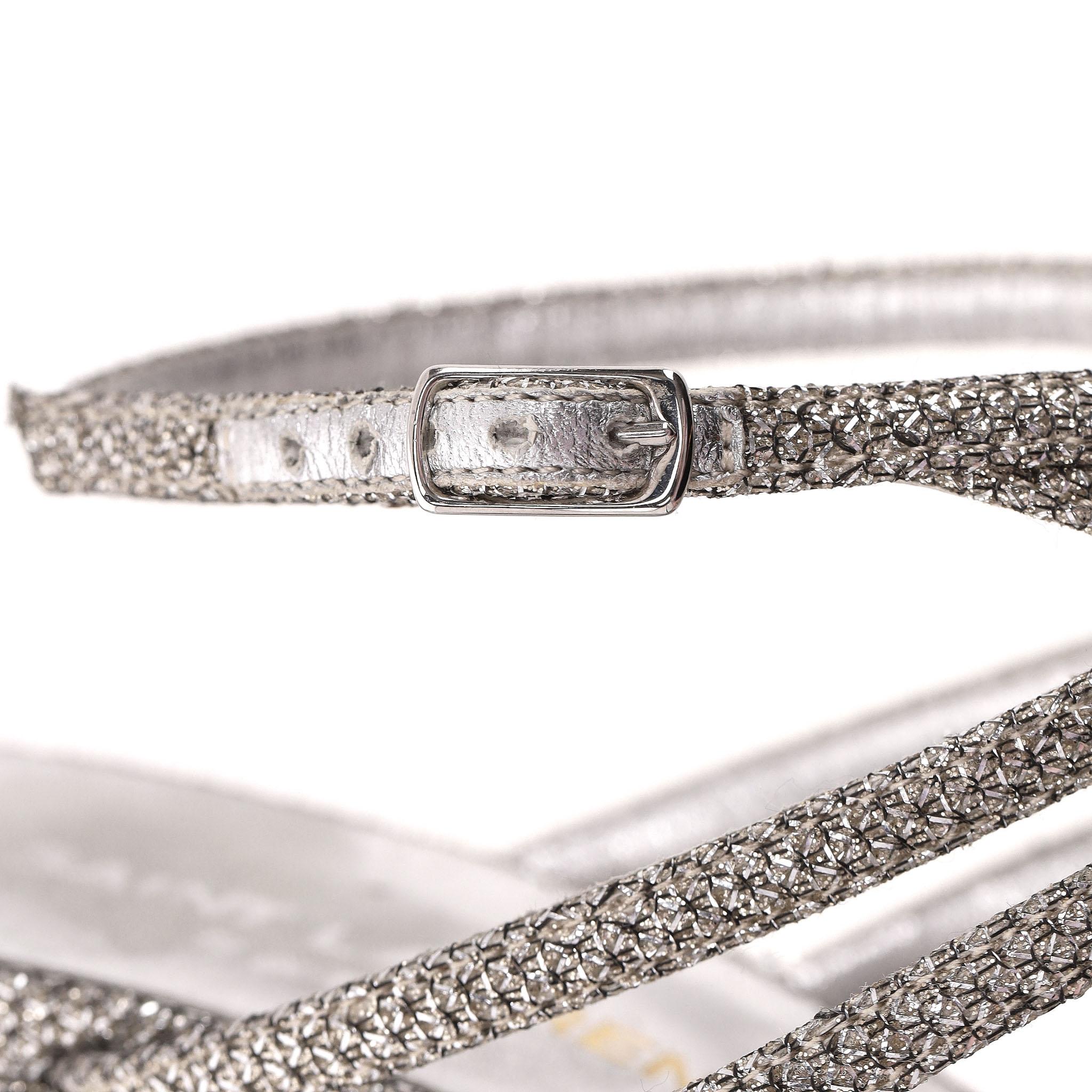 Saint Laurent Glitter Mesh Strappy Sandals im Angebot 1