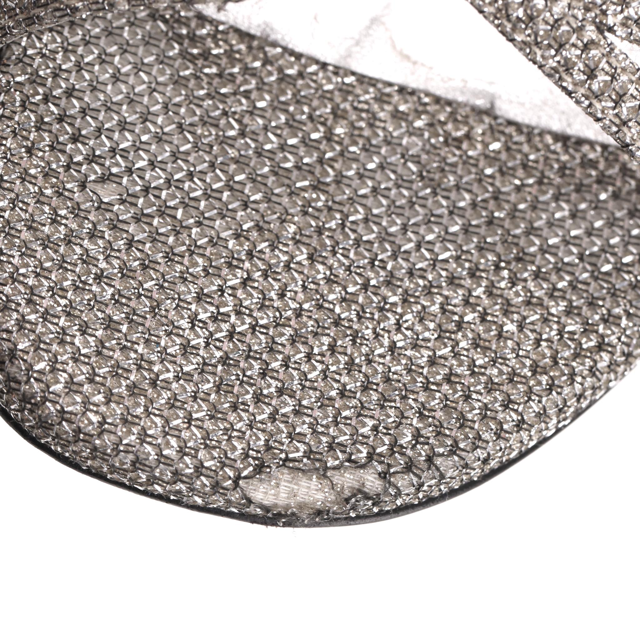 Saint Laurent Glitter Mesh Strappy Sandals im Angebot 2