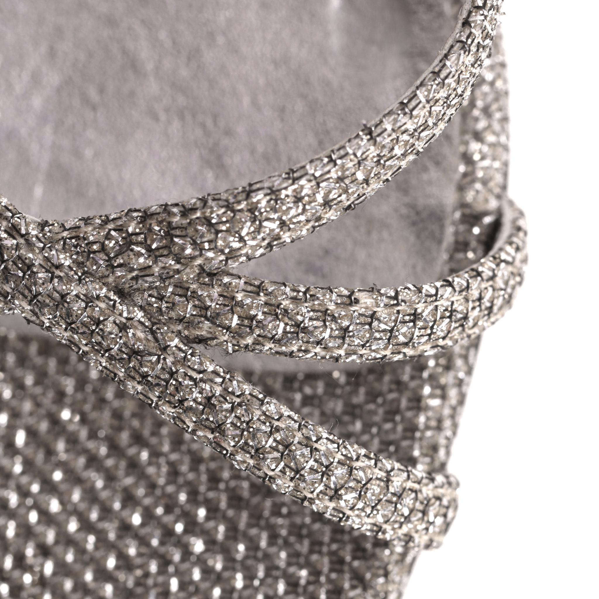 Saint Laurent Glitter Mesh Strappy Sandals im Angebot 3