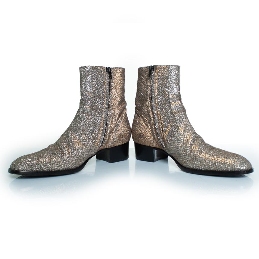 Saint Laurent, bottes Wyatt à paillettes viper night fw16 Excellent état - En vente à AMSTERDAM, NL